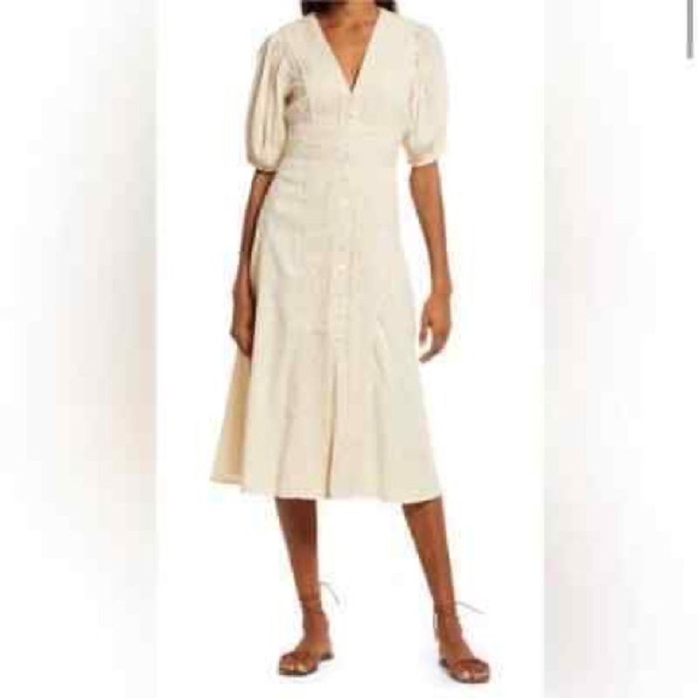 Cleobella Cream Puff Sleeve Midi Dress